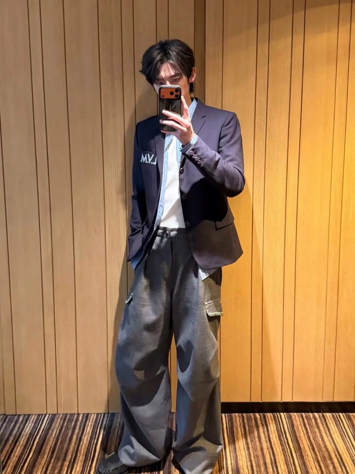 Louis Vuitton Pocket Embroidered Single Breasted Suit Jacket